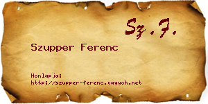 Szupper Ferenc névjegykártya