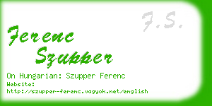 ferenc szupper business card